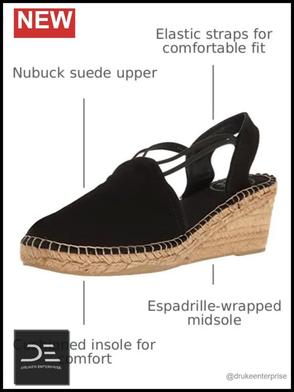 Toni Pons Espadrille Wedge Slip-On Shoes with Rubber Sole